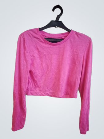 Lefties Pink Langarm-Cropped T-Shirt
