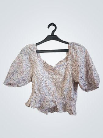 UNIQLO Blumenmuster Puffärmel Top