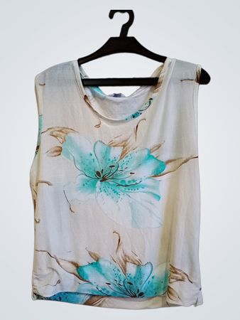 GuoDu Ärmelloses Blumendrucktop
