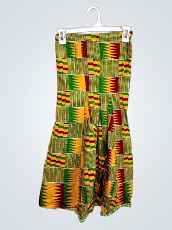 Trägerloses Kleid mit Kente-Muster