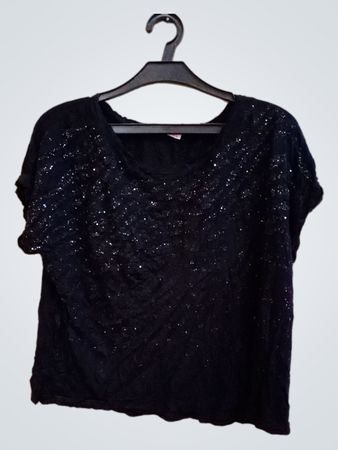 CAMAIEU Schwarzes Pailletten-Top