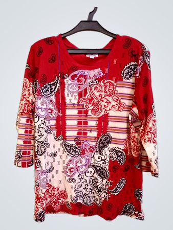 Kingfield Red Paisley Print Top