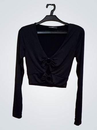 Tally Weijl Schwarzes Langarm-Cropped Top
