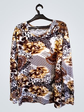 Langarmoberteil mit floralem und Paisley-Druck