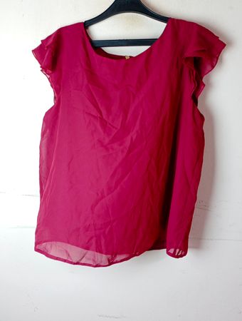 Clockhouse Rote Rüschensleeve Bluse