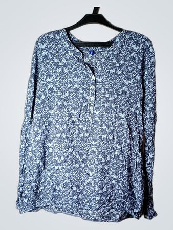 CECIL "est. 1989" Blaue Blumenmuster Langarmbluse