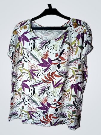 Weißes T-Shirt mit floralem Druck