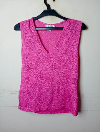 Nouveau Edition Pink Lace Ärmelloses Top