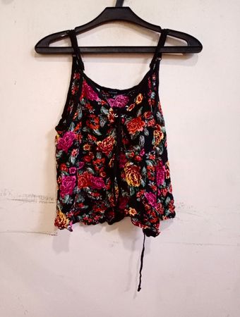 Ambiance Floral Print Lace-Up Cami