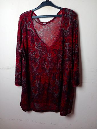 S.Oliver Rote Blumenmuster Tunika-Top