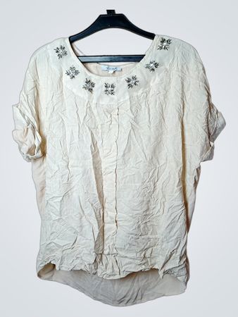 PUR et simple Beaded Neckline Bluse Größe 42