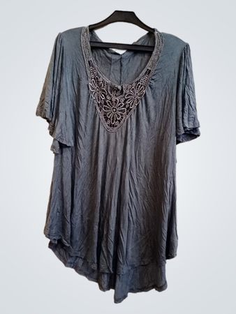 D.P.C. Fashion Bonprix Kollektion graues Perlen-Tunika-Top