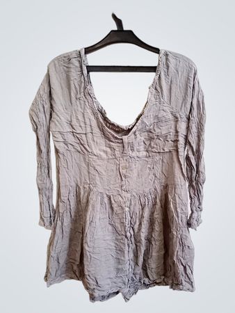 Grau Crinkle Tunika Kleid