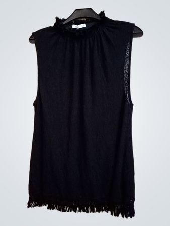 Zara Schwarzes Ärmloses Top
