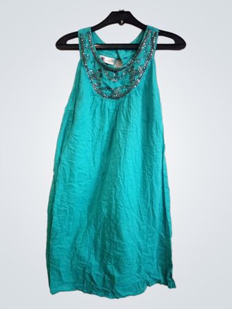 K Woman Beaded Teal Dress