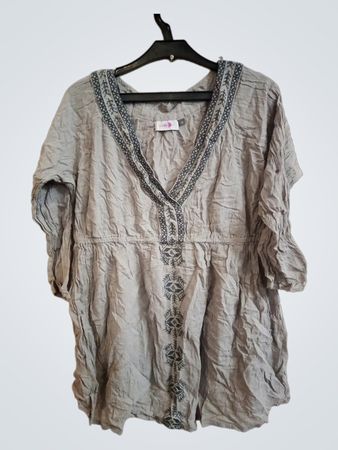 Calinkalin Graue Bestickte Tunika Größe 46