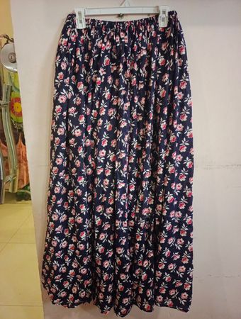 Marineblaue Blumenkleid Maxi-Rock
