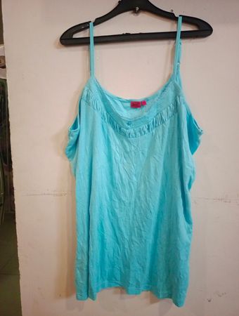 LEARA FASHION blaue Spaghetti-Top