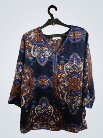 Jacqueline Riu Blau Paisley Druck Tunika Top