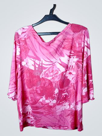 Rosa Blumenmuster Bluse