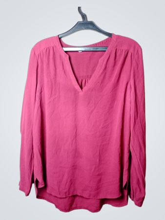 CAMAIEU Damen Langarm V-Ausschnitt Bluse