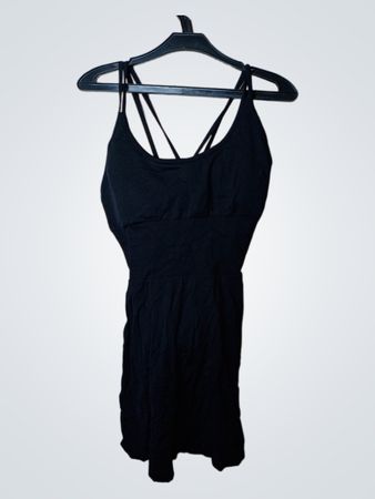 Schwarzes Spaghetti-Trägerkleid
