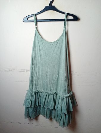 WILD SIDE Barcelona Green Ruffle Dress