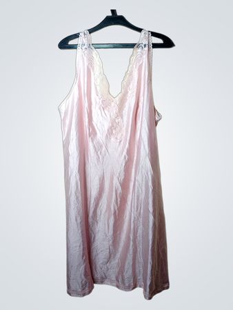 Mme Quisse Marie-Felt Pink Lace Trim Slip Dress