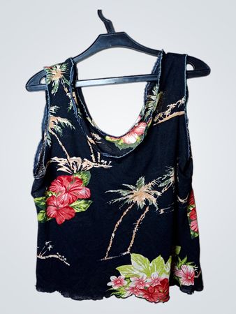 Ärmelloses Tropical Print Top