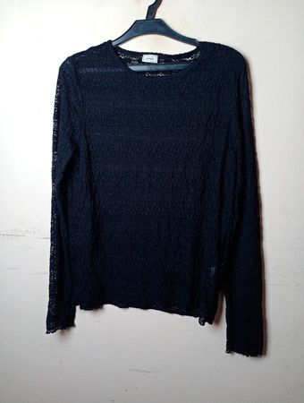Pimkie Schwarzes Spitze Langarm-Top