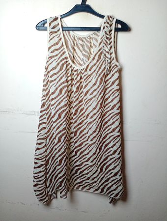 Zebra-Print ärmelloses Kleid