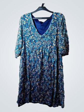 ARMAND THIERY blaues Paisley-Druckkleid