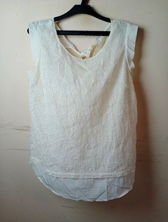 Damen Weiß Spitzeloses Top