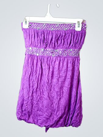 Jennifer Taylor Purple Beaded Tube Dress