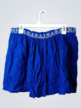 Kiabi Blauer Rock mit besticktem Taillenbund