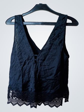 Etam Black Lace Trim Cami Top