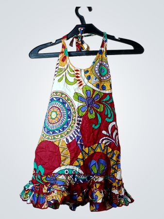 Alma Halter Neck Ruffled Dress