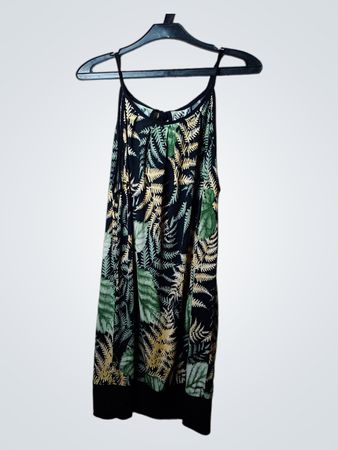 Black dress with fern print