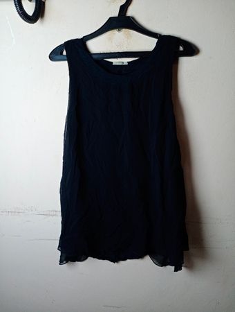 Intimissimi schwarzes ärmelloses durchscheinendes Kleid