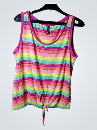 JEAN PASCALE gestreiftes Tanktop mit Bindeband