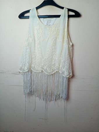 Atelier de Moda by Paola Aragones Spitzenfransen-Top