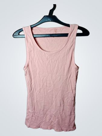 Rosa geripptes Tanktop