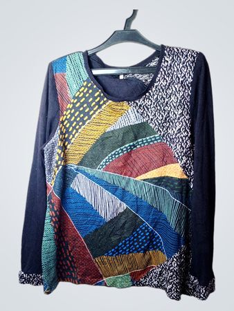 Antonio Dominguez Multicolor Patchwork Langarmtop