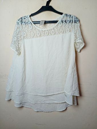 KISS White Lace Top