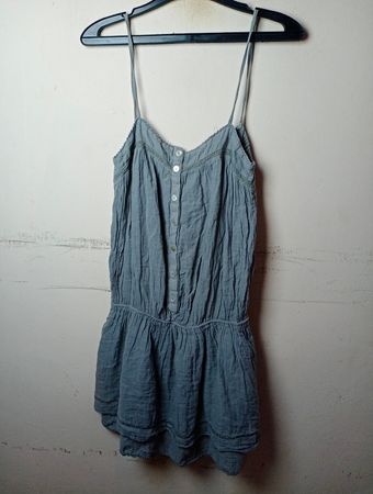 Graues Spaghetti-Träger-Kleid