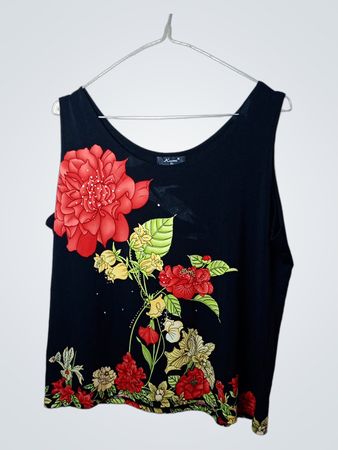 Keomi Black Floral Print Tank Top