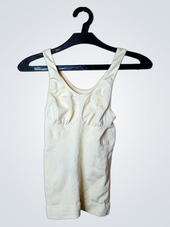 Cream Ribbed Tank Top