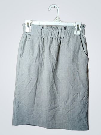CHI Graue Leinenmischung Elastischer Taillen-Pencilrock