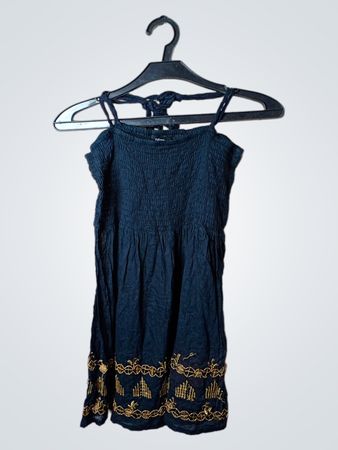 Blanco Schwarzes besticktes Minikleid