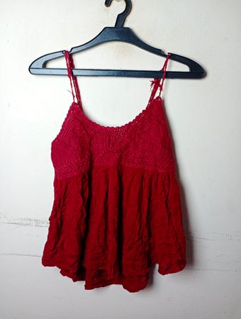 PULL&BEAR Rotes Spaghettiträgertop